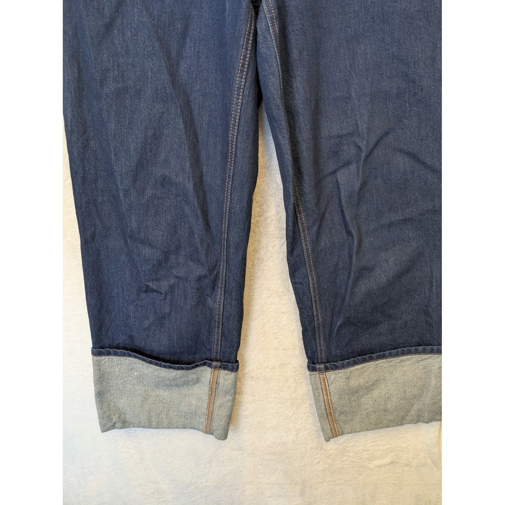 Kate Spade Dark Wash Wide Leg Cropped Cuffed Jeans Womens Size 8 - Picture 3 of 11